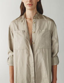Womens | The Field Dress in Washed Silk Nylon | Carbon