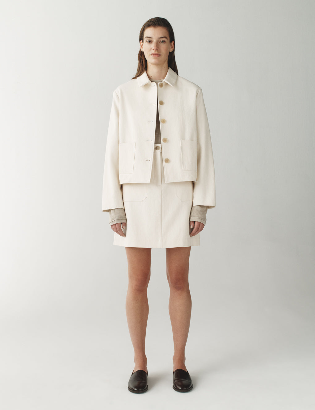Womens | The Quarry Jacket in Washed Canvas | Chalk