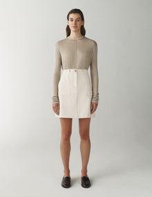 Womens | The Mini Utility Skirt in Washed Canvas | Chalk