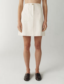 Womens | The Mini Utility Skirt in Washed Canvas | Chalk