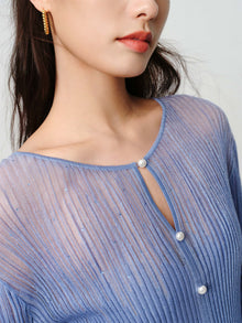 Silk-Acetate Knit Base Layer | Blue