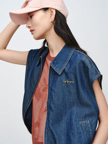 Tencel-Cotton Denim Jacket | Navy