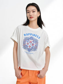Cotton Embroidered T-Shirt | White