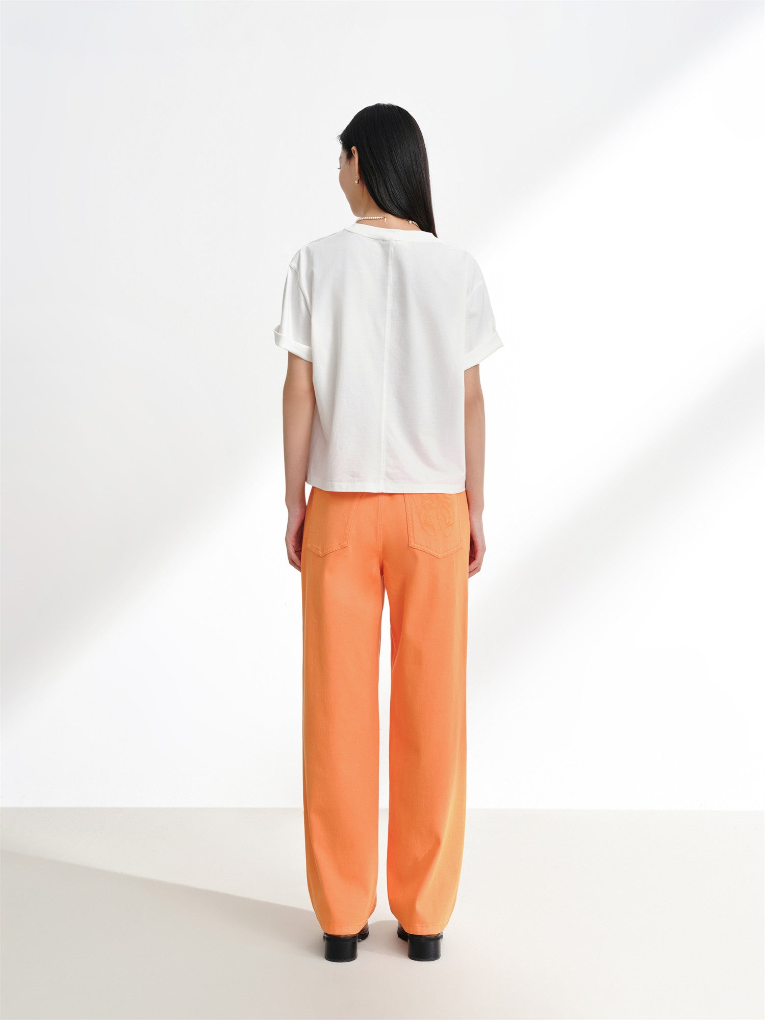 Cotton Embroidered T-Shirt | White