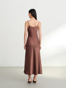 Tri-acetate Slip Dress | Brown