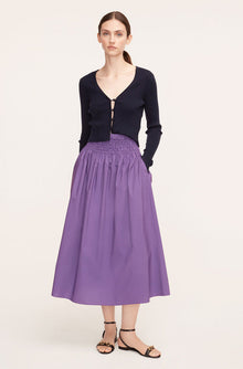 Poplin Smocked-Waist Skirt | Fox Glove