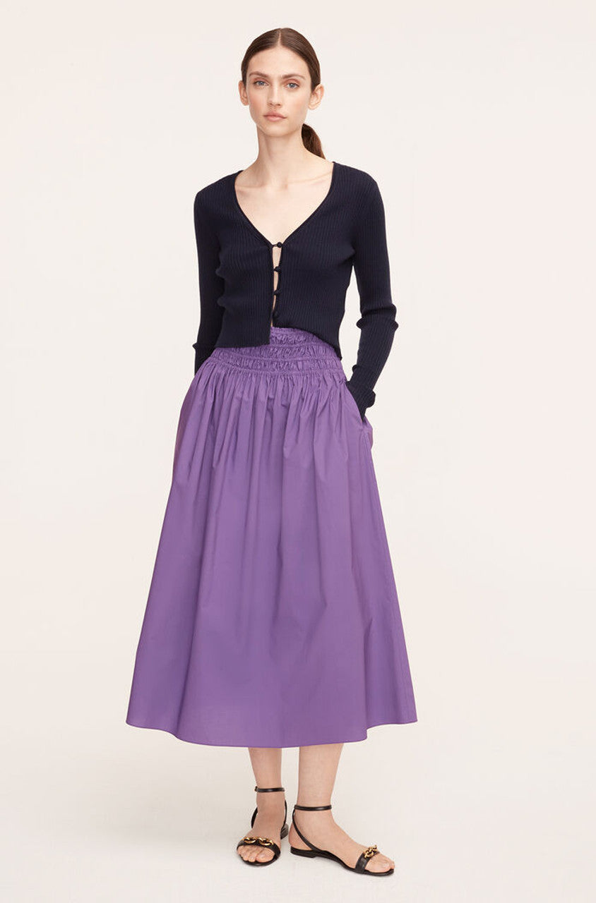 Poplin Smocked-Waist Skirt | Fox Glove