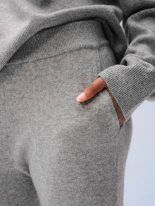Cashmere Wide Leg Pant | Grey Heather