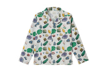 Unisex | Organic Cotton Long Sleeve Woven Collared Shirt | Vild Lab No. 12 - Earth Rocks! Print