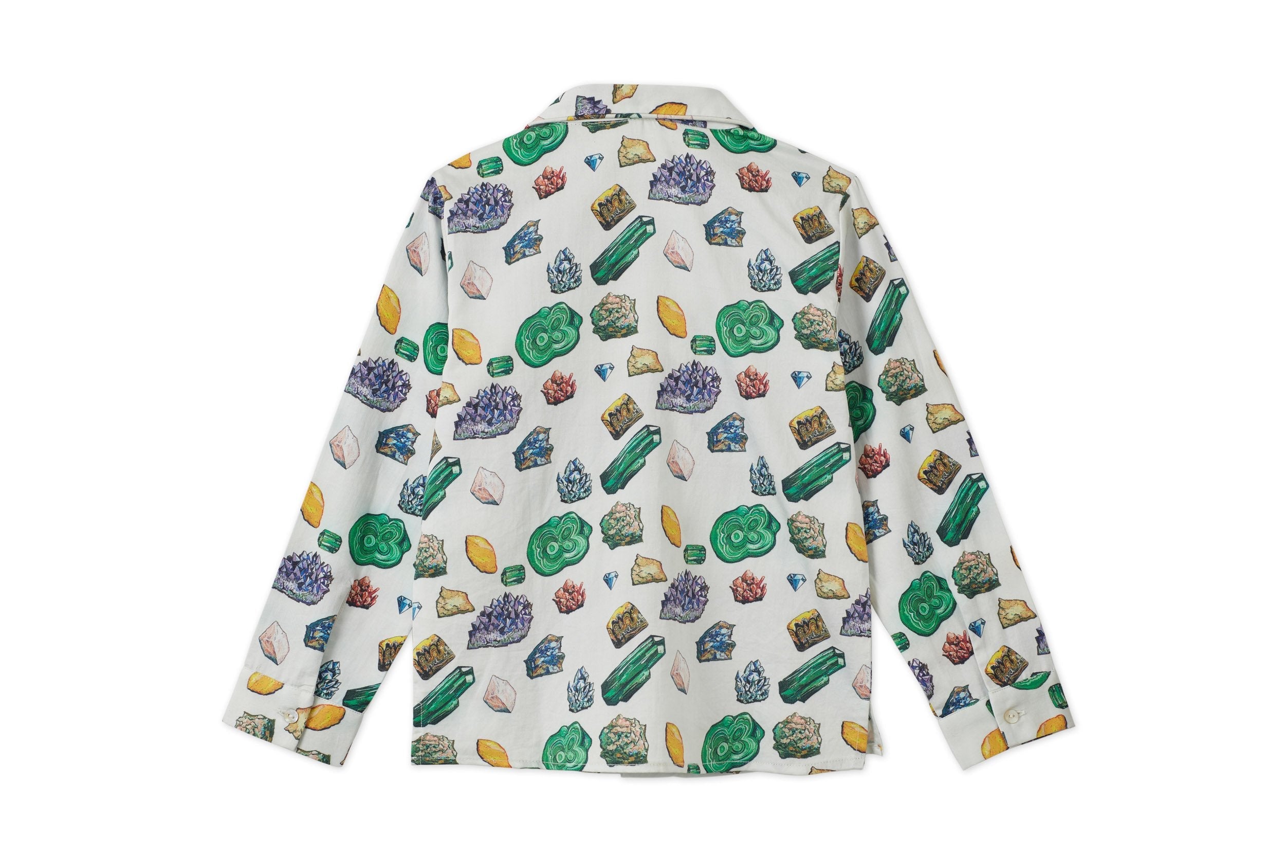 Unisex | Organic Cotton Long Sleeve Woven Collared Shirt | Vild Lab No. 12 - Earth Rocks! Print