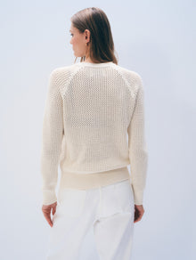 Boucle Mesh Sweatshirt | Ivory