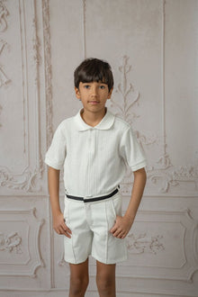 Boy | Alex Shorts With Contrast Line | White x Black