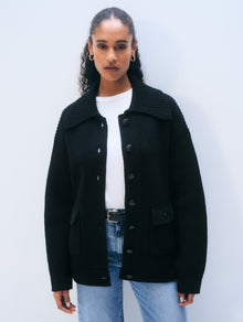 Merino Fisherman Jacket | Black