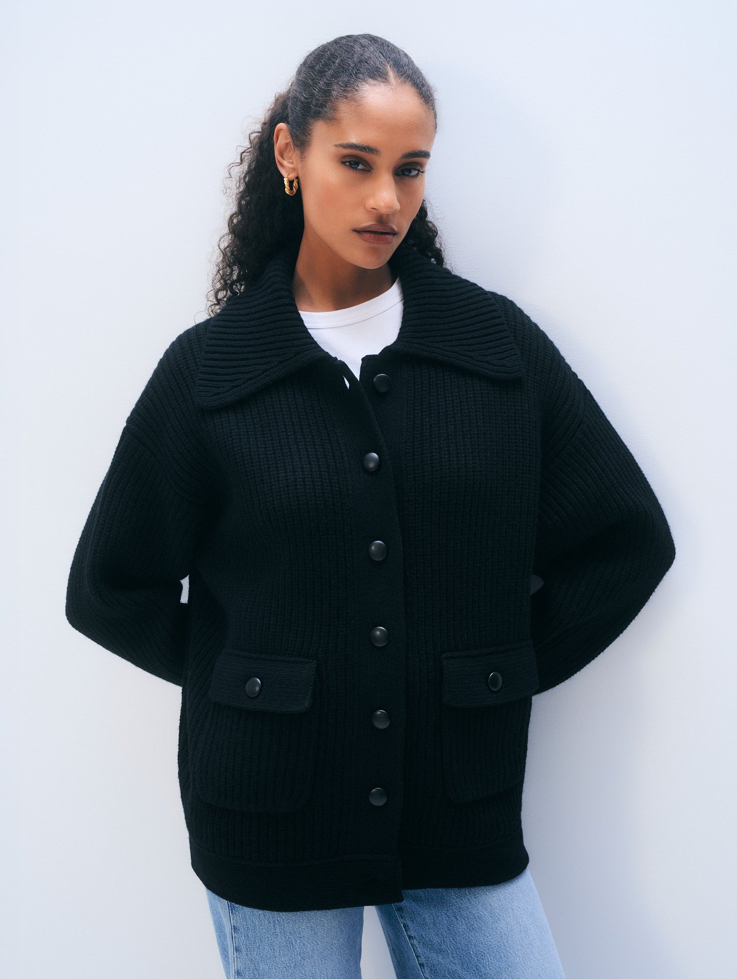 Merino Fisherman Jacket | Black