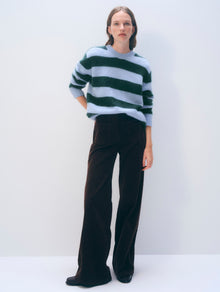 Brushed Cashmere Stripedcrew | Blue Tealwood