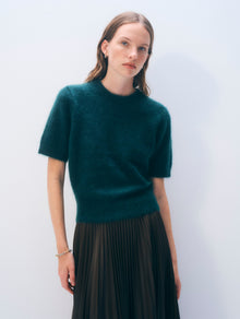 Brushed Cashmere Tee | Tealwood Green