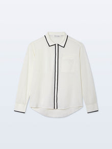 Linen Blend Shirt | White/Black