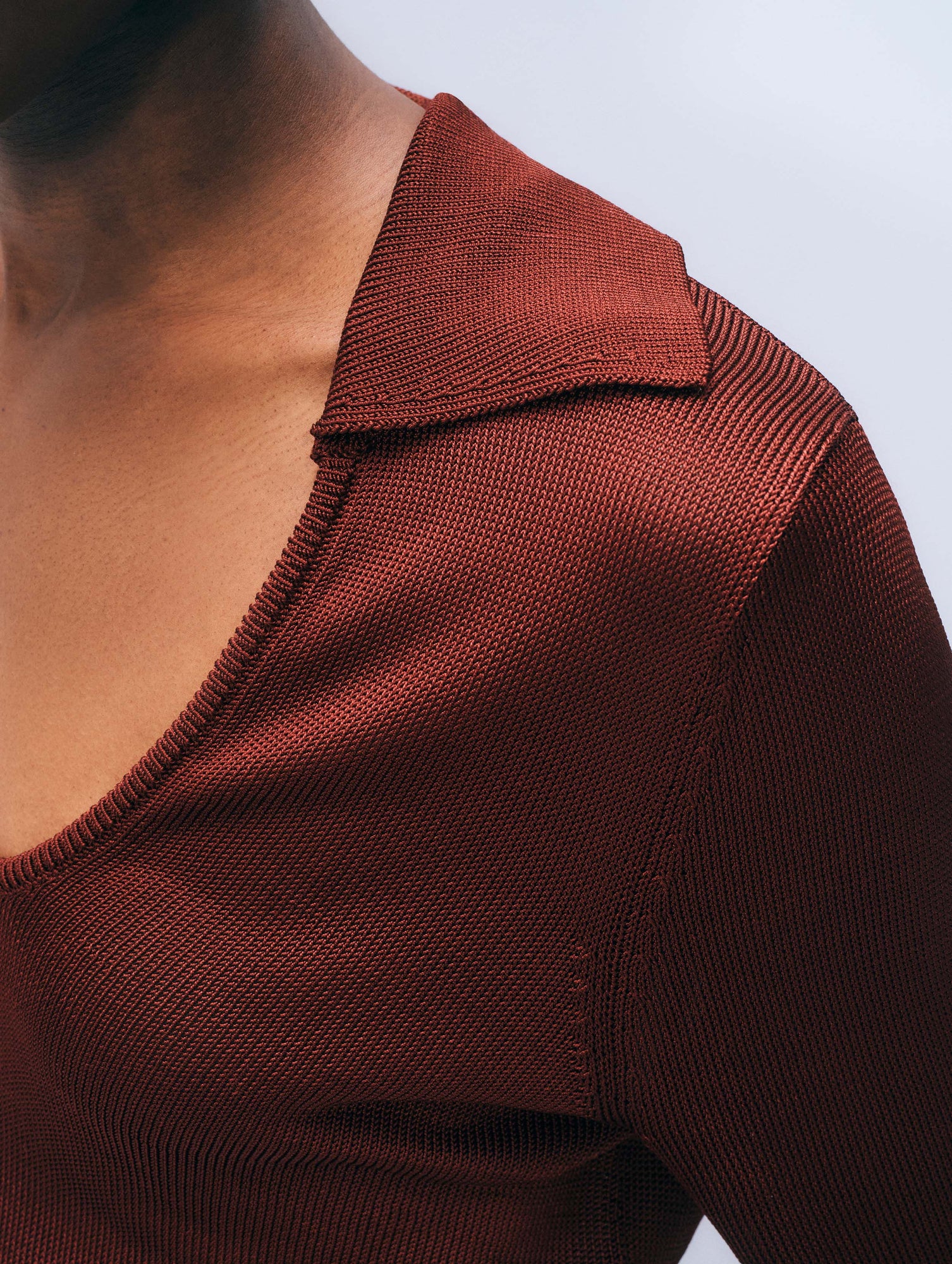 Luster Viscose Scoop Neck Top | Rich Brown