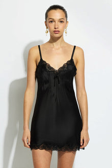The Silk Pintuck Chemise By GINIA In Black