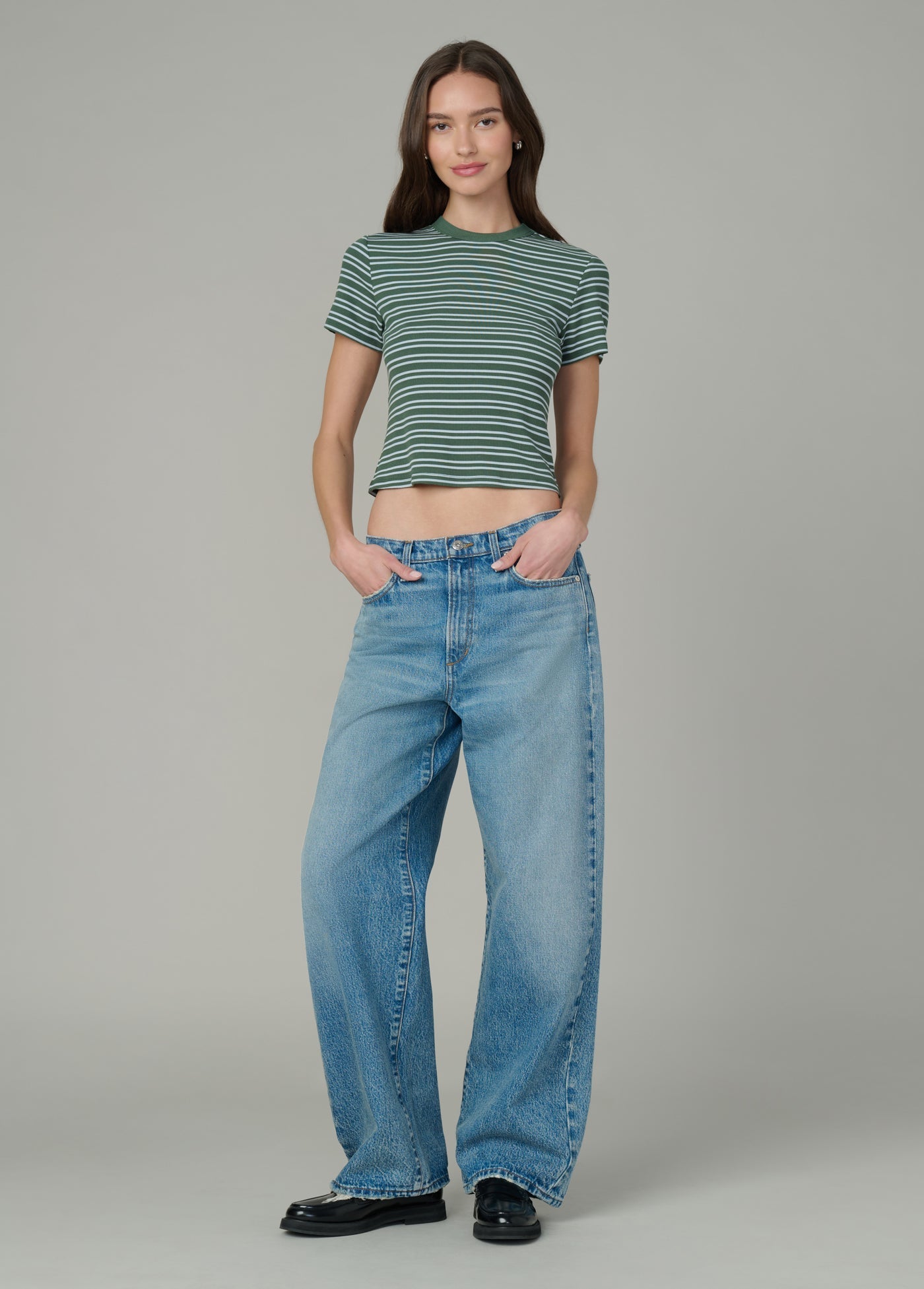 The Ryan Low Slung Baggy in Anonymous – relaxed mid rise wide leg women's jeans with a modern fit.