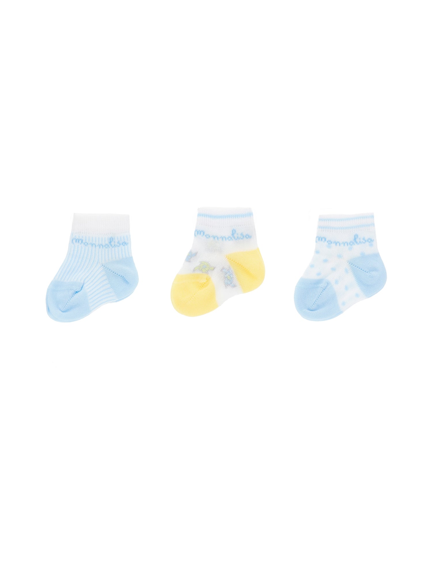 Boys | Newborn Lisle Socks Set | White/Cloud