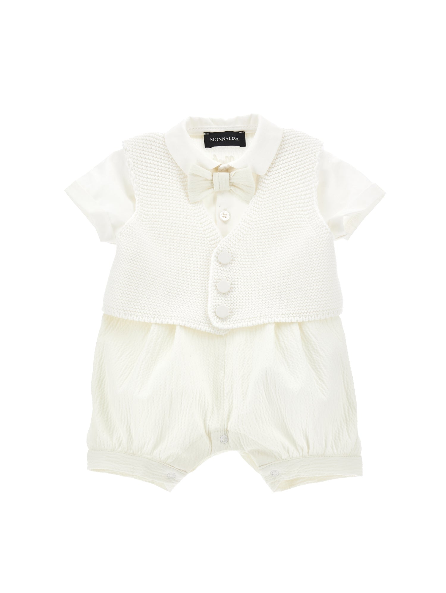 Boys | Seersucker Romper With Bow Tie | Butter