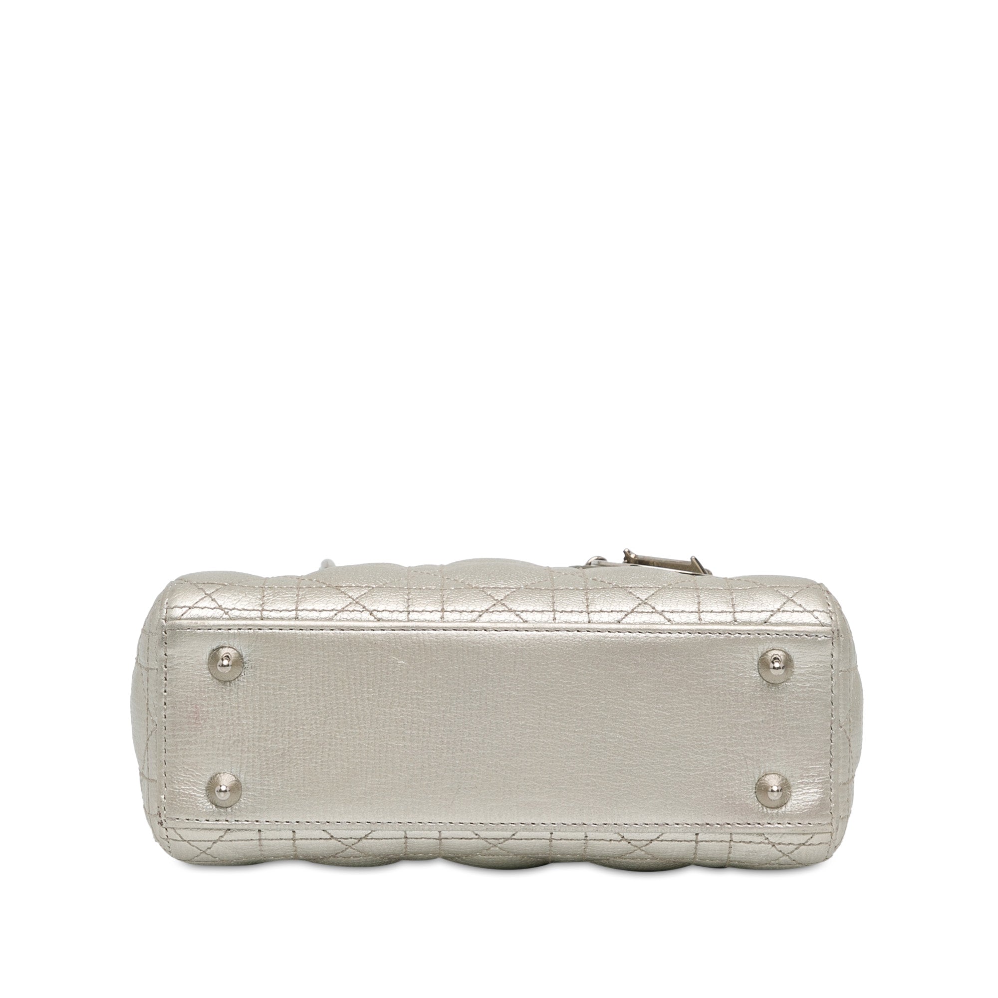 Dior | Pre-Owned Small Metallic Grained Calfskin Cannage My ABCLady - II | Silver