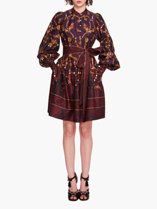 Printed Poplin Mini Dress | Black Multi