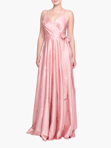 Matera Wrap Floral Gown | Rose