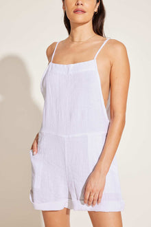 Ophelia Overall | White Crinkle Linen