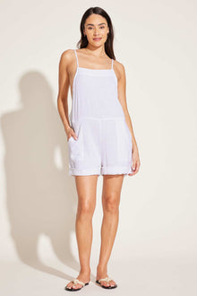 Ophelia Overall | White Crinkle Linen