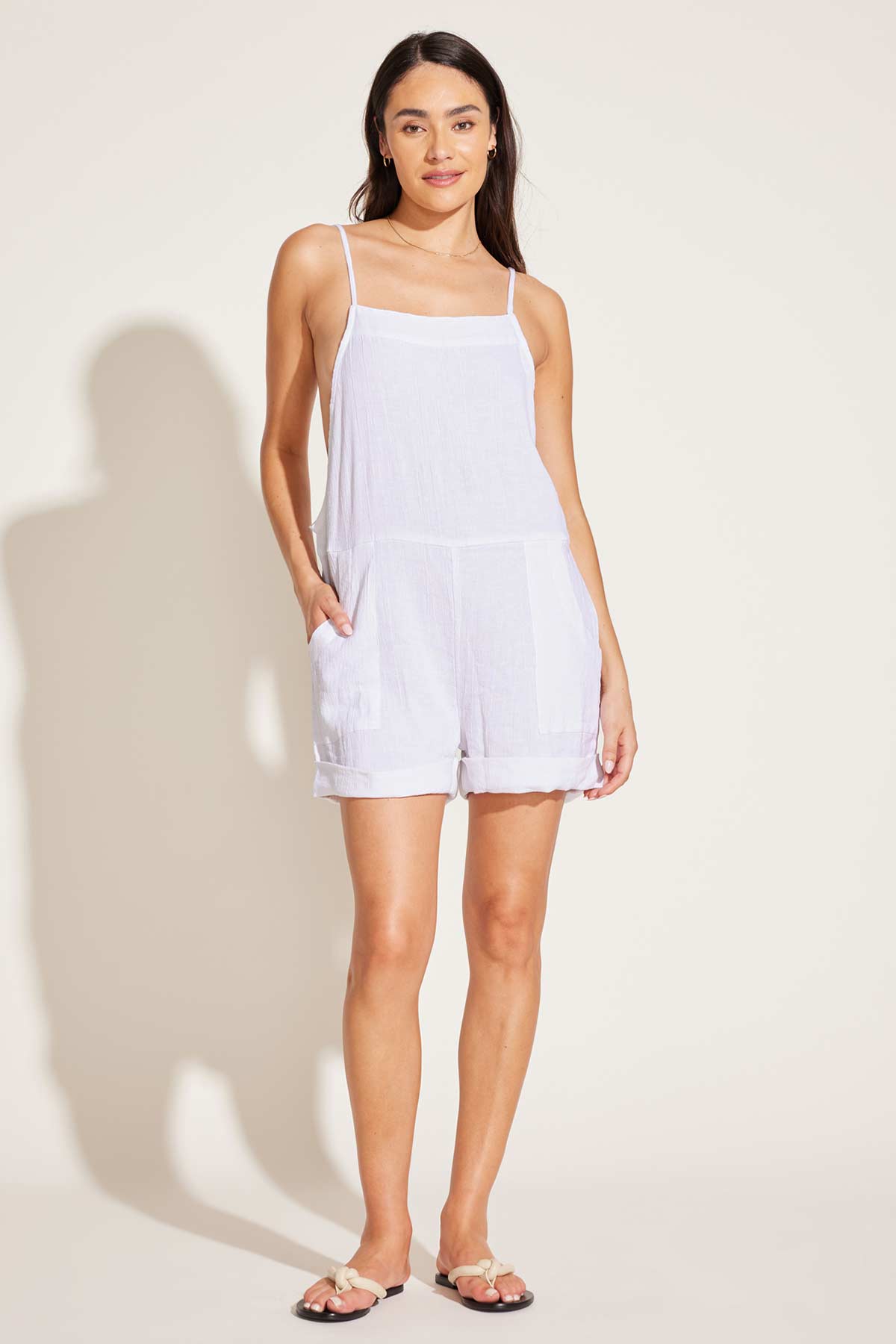 Ophelia Overall | White Crinkle Linen
