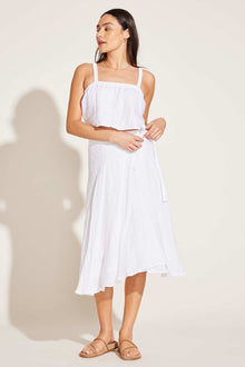 Tallows Blousy Crop Top | White EcoLinen