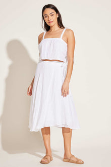 Tallows Blousy Crop Top | White EcoLinen