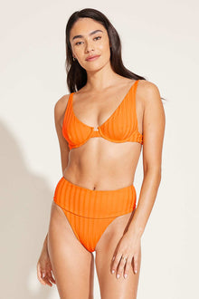Rossi Halter Underwire Top | Tangerine SuperRib