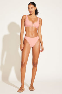 Cali High Leg Full Bottom | Pink Coral EcoRib