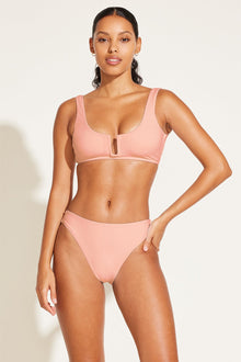 Cali High Leg Full Bottom | Pink Coral EcoRib