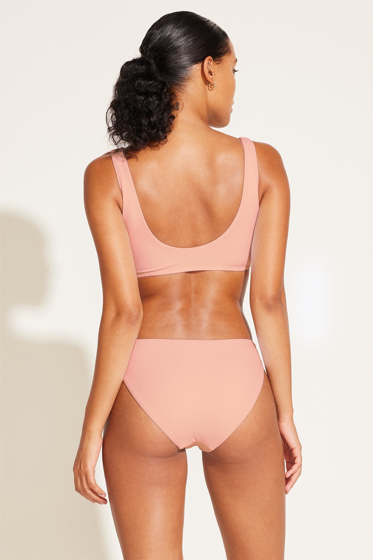 Cali High Leg Full Bottom | Pink Coral EcoRib