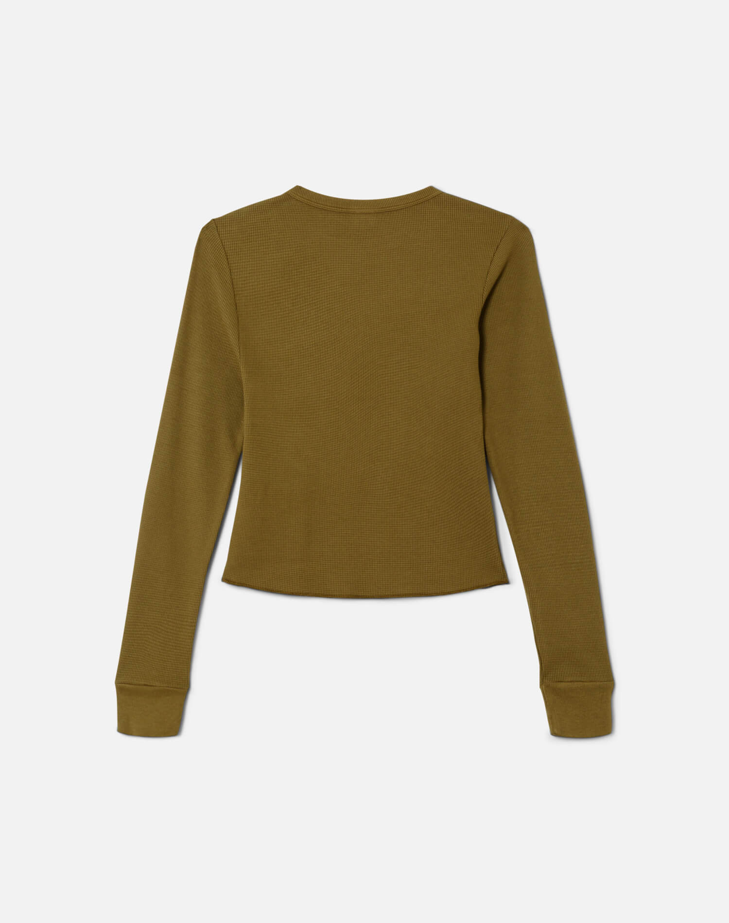 Womens | Hanes Waffle Baby Long Sleeve | Fatigue