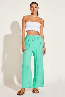 Costa Pant | Seafoam Crinkle Organic Cotton