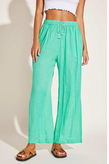Costa Pant | Seafoam Crinkle Organic Cotton