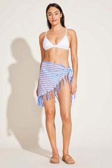Sirena Sarong | Coastal Stripe Crinkle Linen