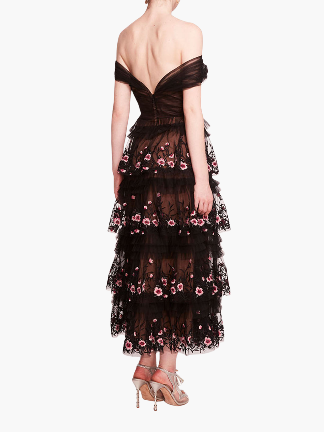 Tiered Terrarium Midi Dress | Black/Blush