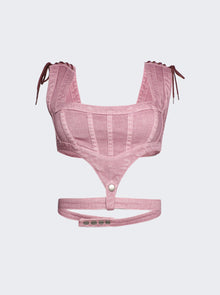 Jean Paul Gaultier x Knwls | Women | Washed Laced Crop Top | Lilac