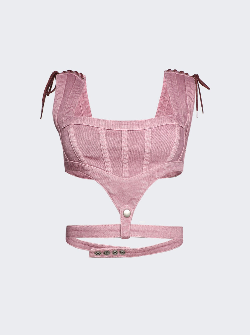 Jean Paul Gaultier x Knwls | Women | Washed Laced Crop Top | Lilac