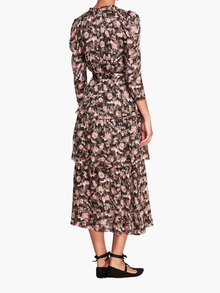 Juniper 3-Tier Embroidered Maxi Dress | Black Coral