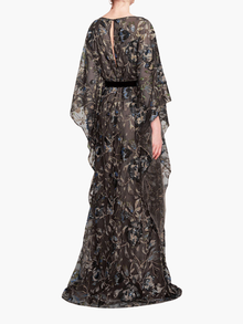 Climbing Vines Kaftan Gown | Black/Blue