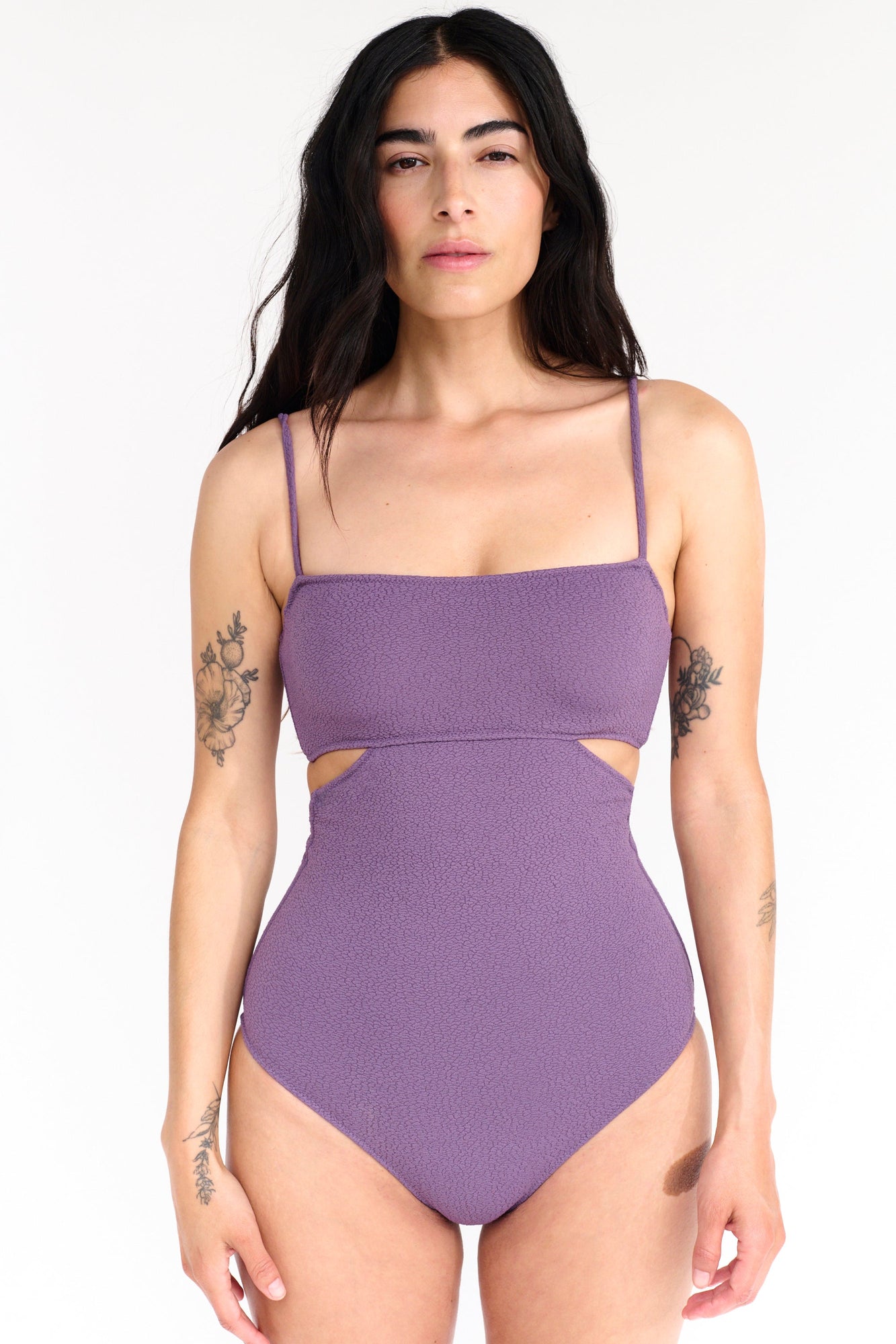 Boucle Hidden Underwire One Piece Suit | Purple