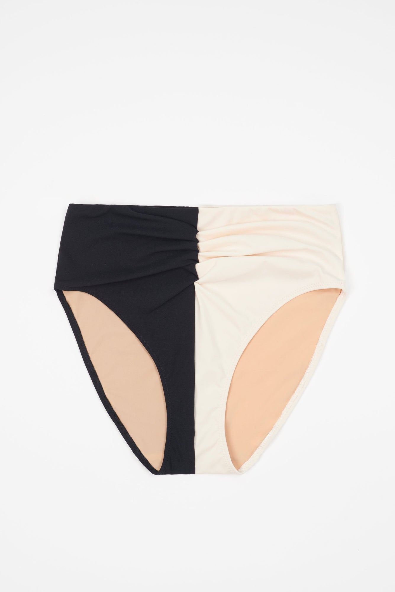 Paros High Waist Bikini Bottom | Black/Cream
