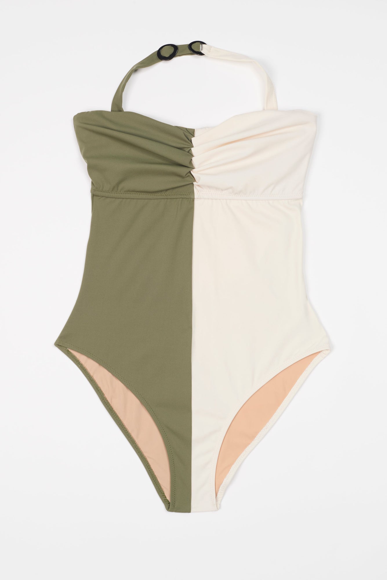 Paros Strapless Underwire One Piece Suit | Olive/Cream